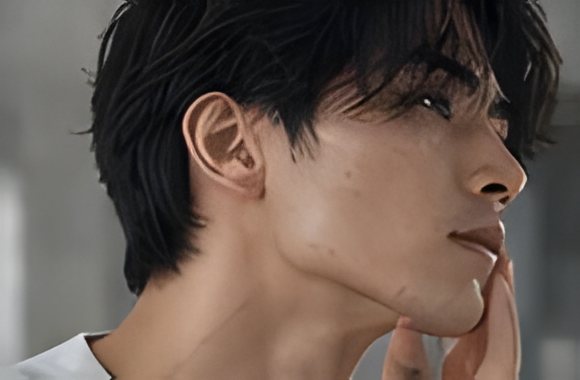 あごに手をあてる男性